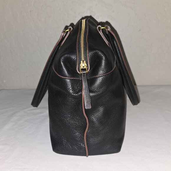 Fossil Julia Large Black Pebbled Leather Shoulder Tote Bag Carryall Purse - Picture 7 of 14